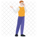 Man Character Workplace Actions Business Poses Icon