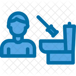 Man Cleaning Bathroom  Icon