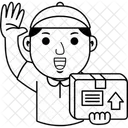 Cartoon Courier Service Icon