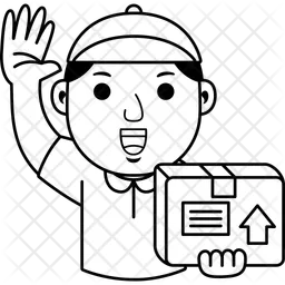 Man courier cartoon  Icon