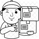 Cartoon Courier Service Icon