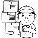 Cartoon Courier Service Icon