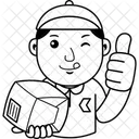 Cartoon Courier Service Icon