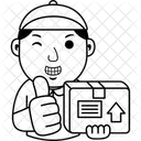 Cartoon Courier Service Icon