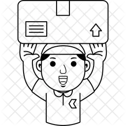 Man courier cartoon  Icon