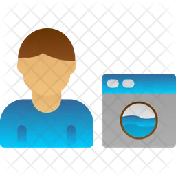 Man Doing Laundry  Icon