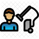 Man Doing Vacuum Cleaner Cleaning Icon