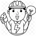 Man Electrician Work Icon