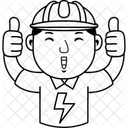 Man Electrician Work Icon