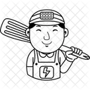 Man Electrician Work Icon