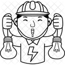 Man Electrician Work Icon