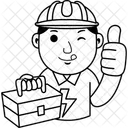 Man Electrician Work Icon