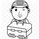 Man Electrician Work Icon