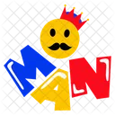 Man Emoji Man Word Man Emoticon Icon