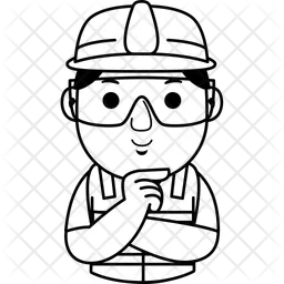 Man engineer cartoon  Icon