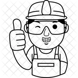 Man engineer cartoon  Icon