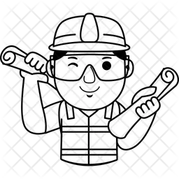 Man engineer cartoon  Icon