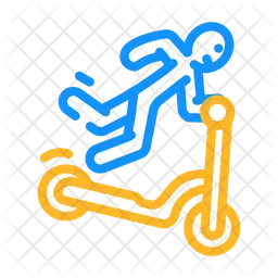 Man Fall From Scooter  Icon