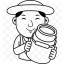 Farmer Man Cartoon Icon