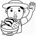 Farmer Man Cartoon Icon