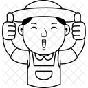 Farmer Man Cartoon Icon