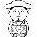 Farmer Man Cartoon Icon