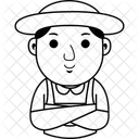 Farmer Man Cartoon Icon