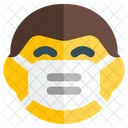 Man Grinning Emoji With Face Mask Emoji Icon