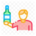 Man Hold Bottle Icon