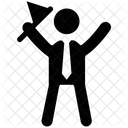 Man Holding Flag Icon
