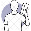 Man Holding Package  Icon
