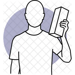 Man Holding Package  Icon