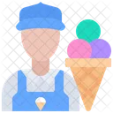 Man Ice Cream Seller  Symbol