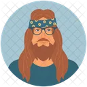 Man Long Hair Beard Icon