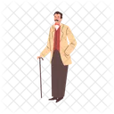 Man Cane Victorian Icon