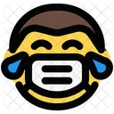 Man Joy Emoji With Face Mask Emoji Icon
