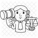 Man Judge Illustration Icon