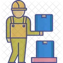 Man Lifting Box Shipping Parcel Package Delivery Icon