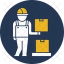 Man Lifting Box Shipping Parcel Package Delivery Icon