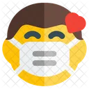 Man Love Emoji With Face Mask Emoji Icon