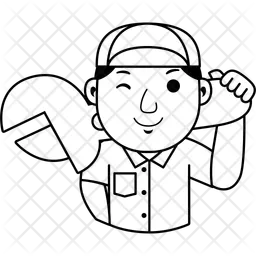 Man mechanic cartoon  Icon