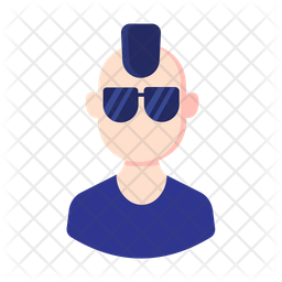 Man Mohawk Hair Glasses Avatar Icon - Download in Flat Style