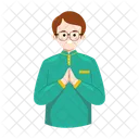 Man Muslim With Glasses Eid Ramadan Icon