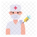 Man Nurse Vaccination  Icon