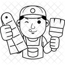 Cartoon Painter Man Icon