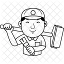 Cartoon Painter Man Icon