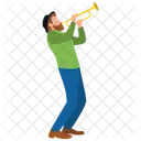 Playing Trumpet Musician Male Artist Icon