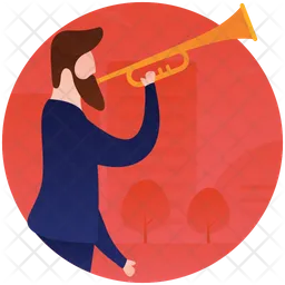 Man Playing Bugle  Icon