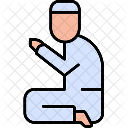 Man praying Icon - Download in Colored Outline Style