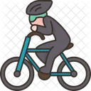 Man Riding Cycle Cycling Bicycle Icône